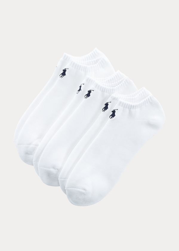 Calcetines Polo Ralph Lauren Hombre Blancos - Low-Profile 3-Pack - GMDHU2403